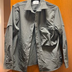 Zara Men's Olive Shirt Jacket